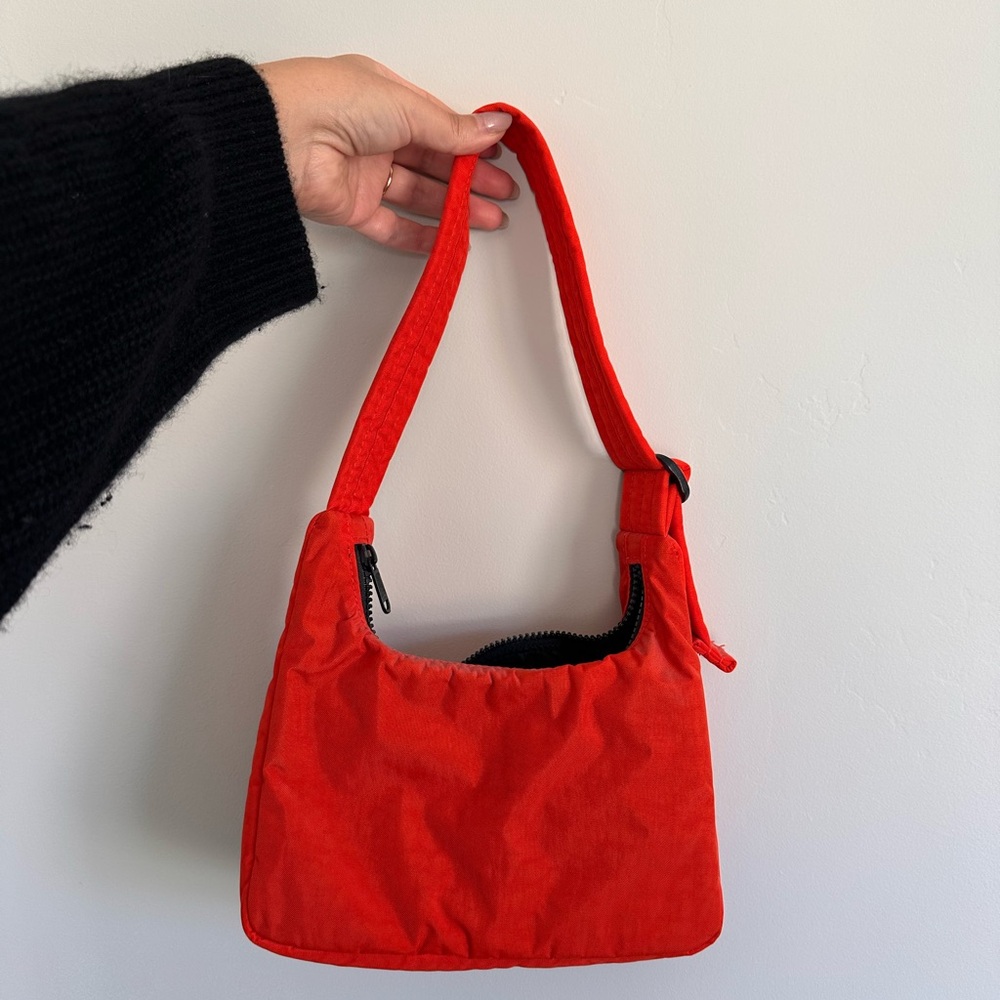 Red Baggu Mini Nylon Shoulder Bag